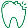 Green chipped tooth graphic